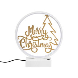 Opviq Lámpara de mesa XMAS10 Blanco y Dorado